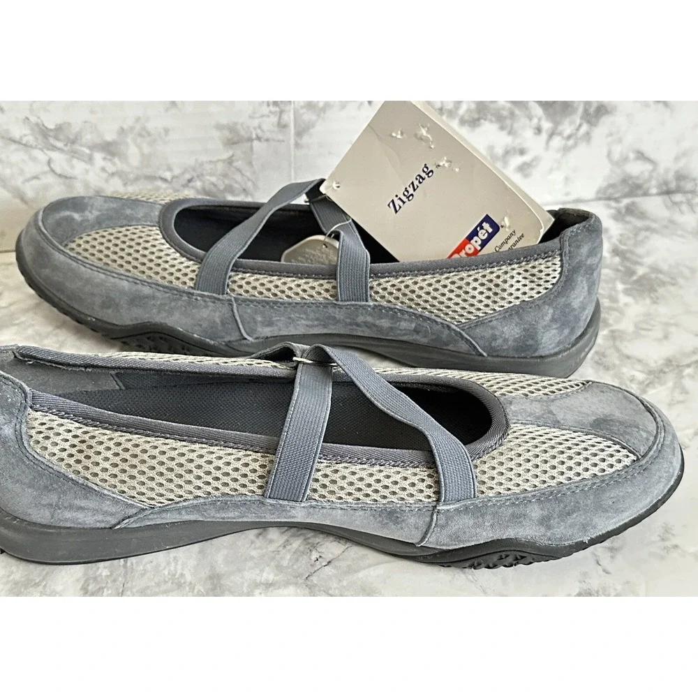 Propet Shoes Womens 10 Medium Zigzag Blue Gray Walking Orthotic Comfort New‎
